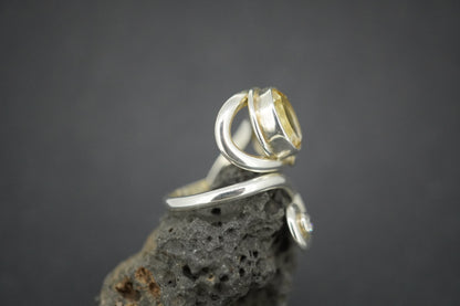 Citrine Sterling Silver Swirl Ring