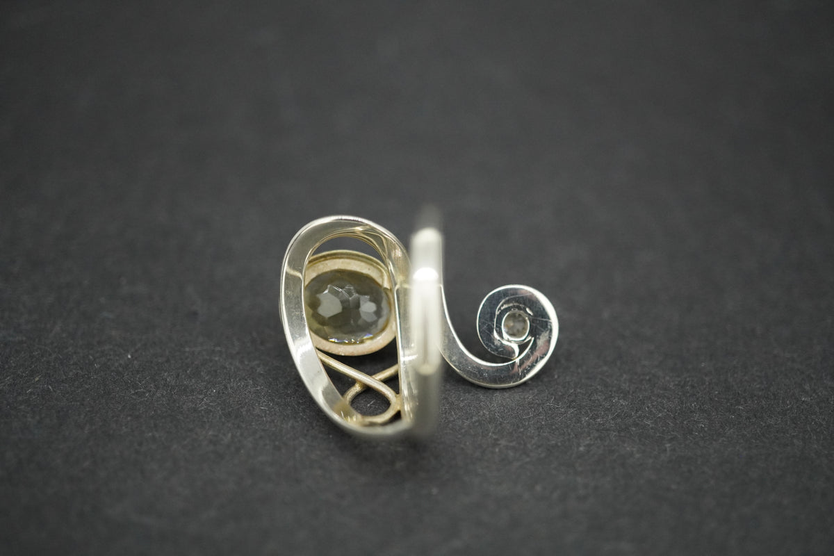 Citrine Sterling Silver Swirl Ring