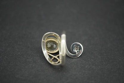 Citrine Sterling Silver Swirl Ring