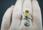 Citrine Sterling Silver Swirl Ring