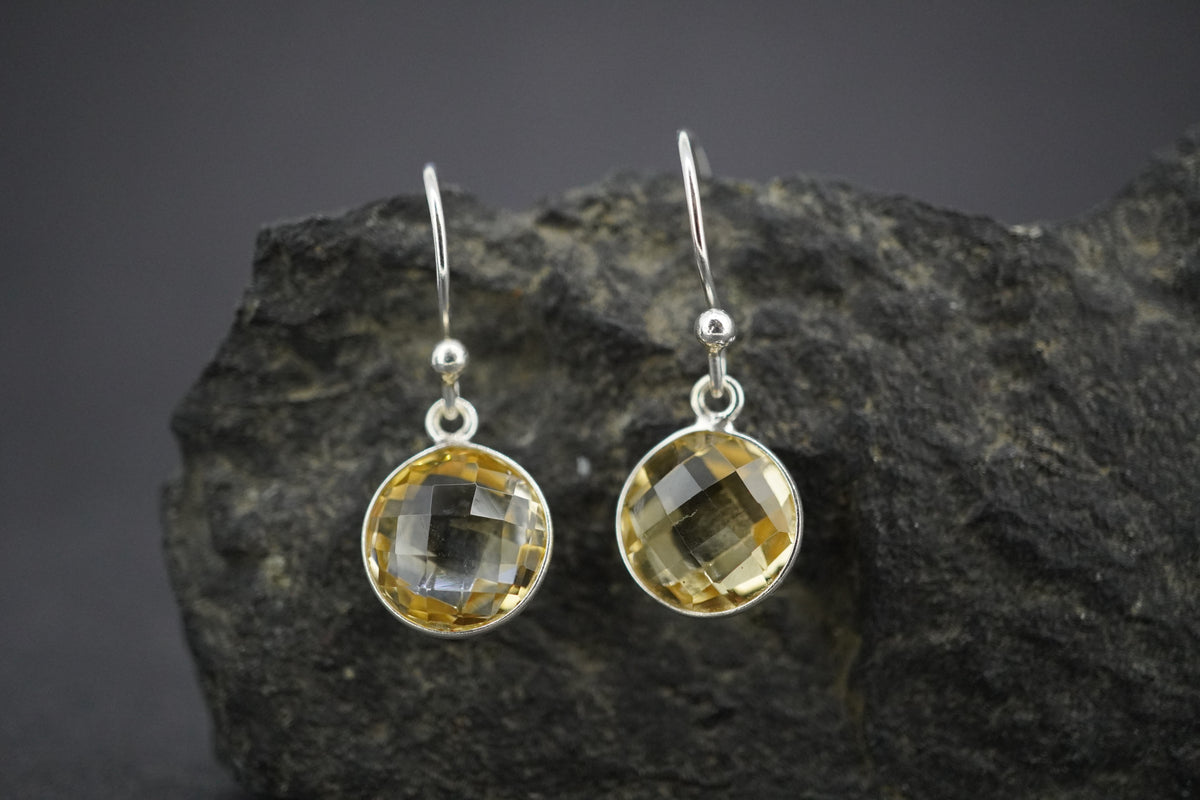 Citrine Sterling Silver Drop Earrings