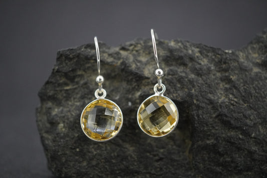 Citrine Sterling Silver Drop Earrings