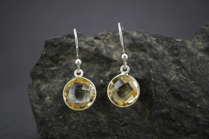 Citrine Sterling Silver Drop Earrings