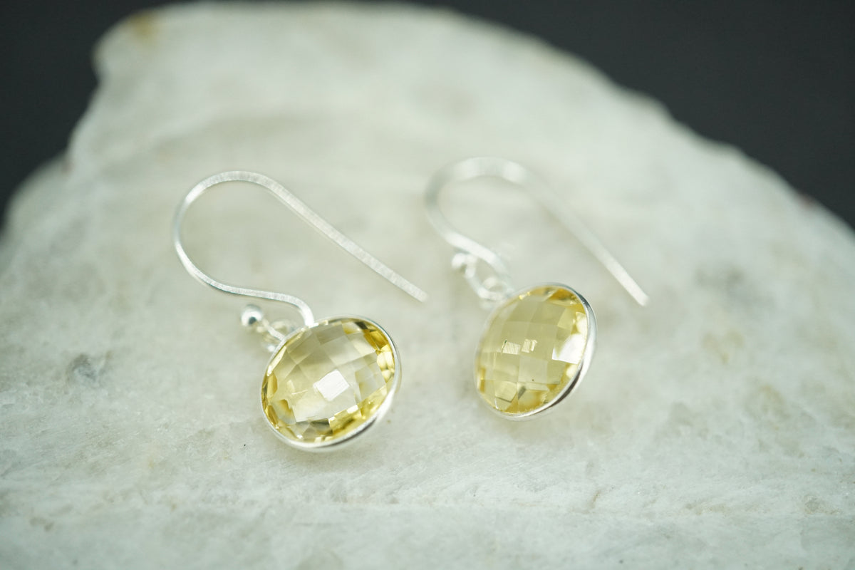 Citrine Sterling Silver Drop Earrings