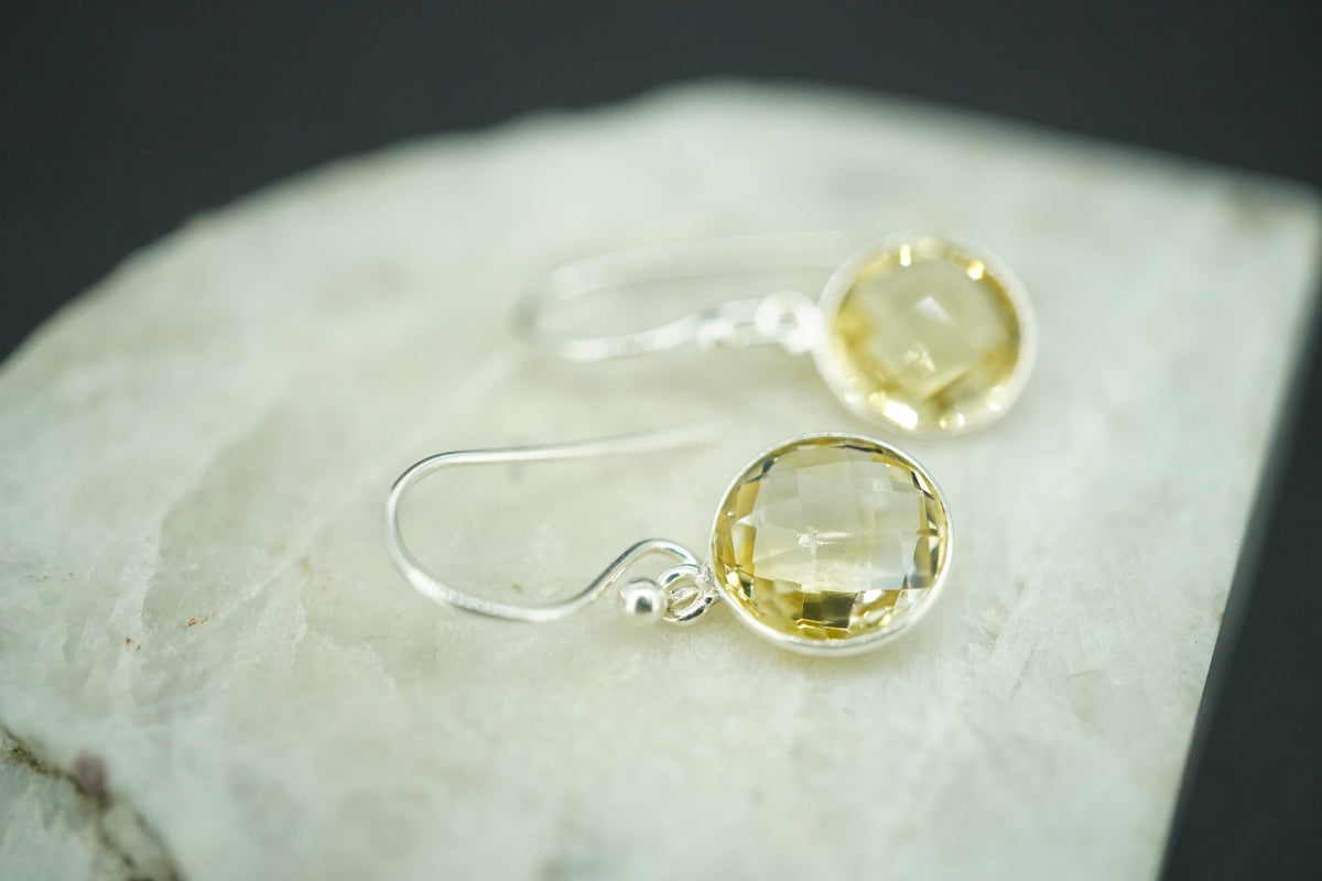 Citrine Sterling Silver Drop Earrings