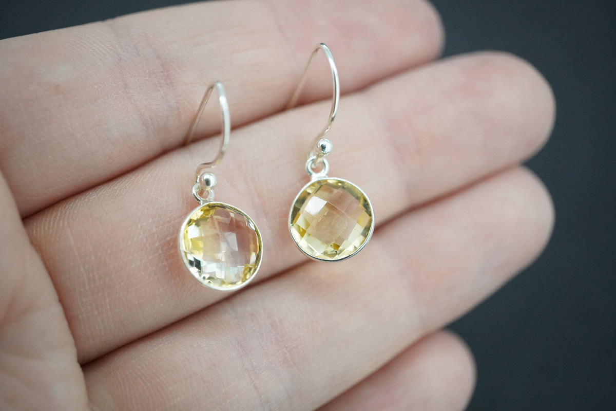 Citrine Sterling Silver Drop Earrings