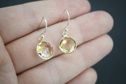 Citrine Sterling Silver Drop Earrings