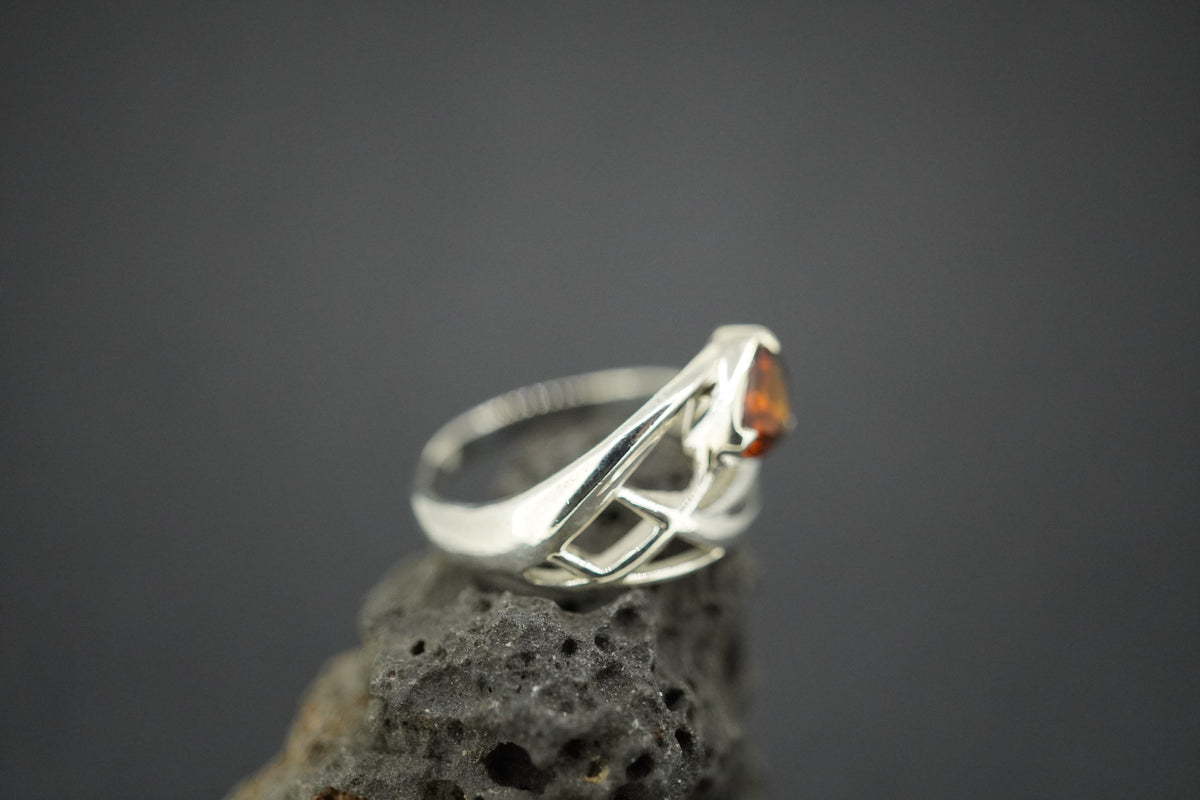 Citrine Sterling Silver Celtic Ring