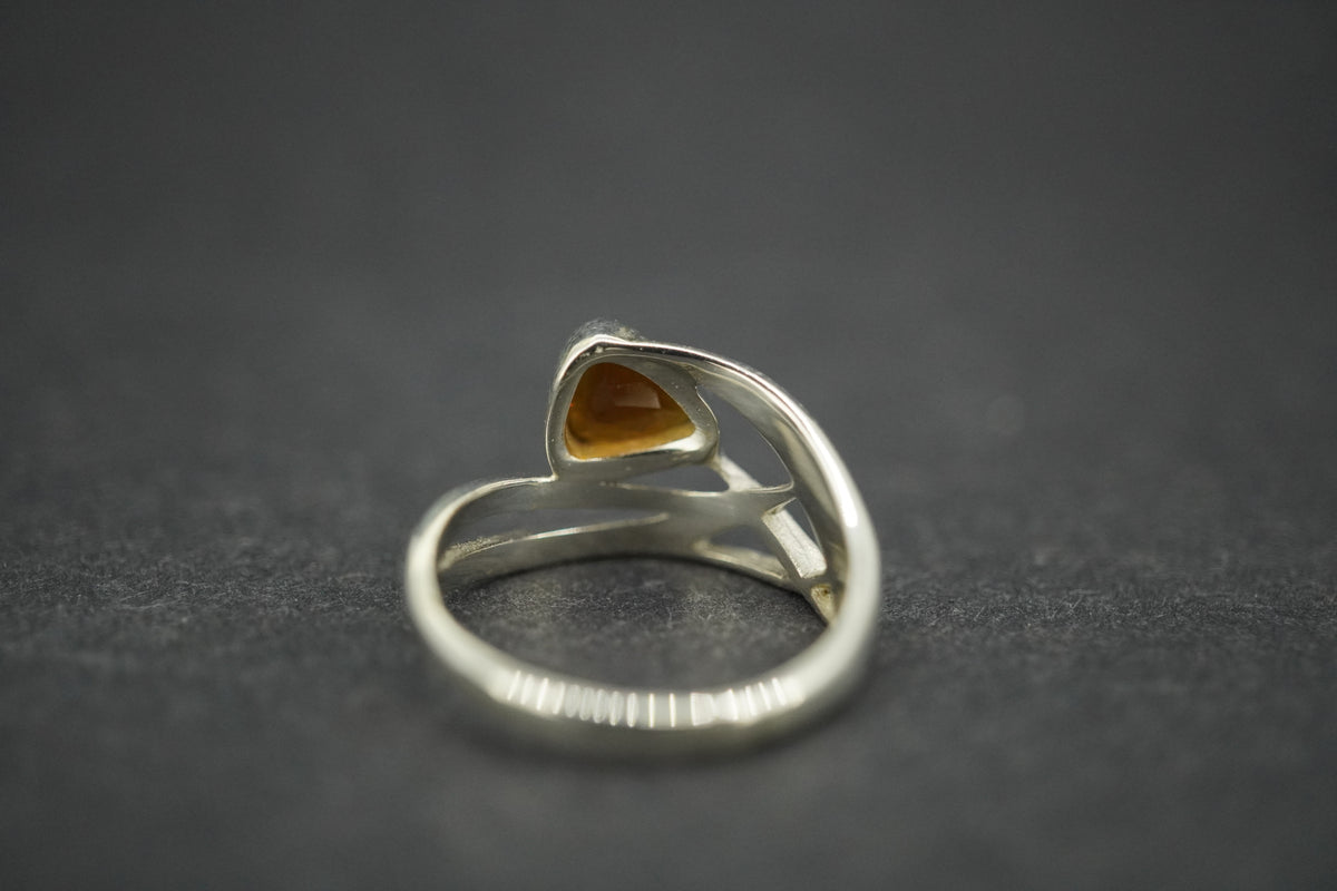 Citrine Sterling Silver Celtic Ring