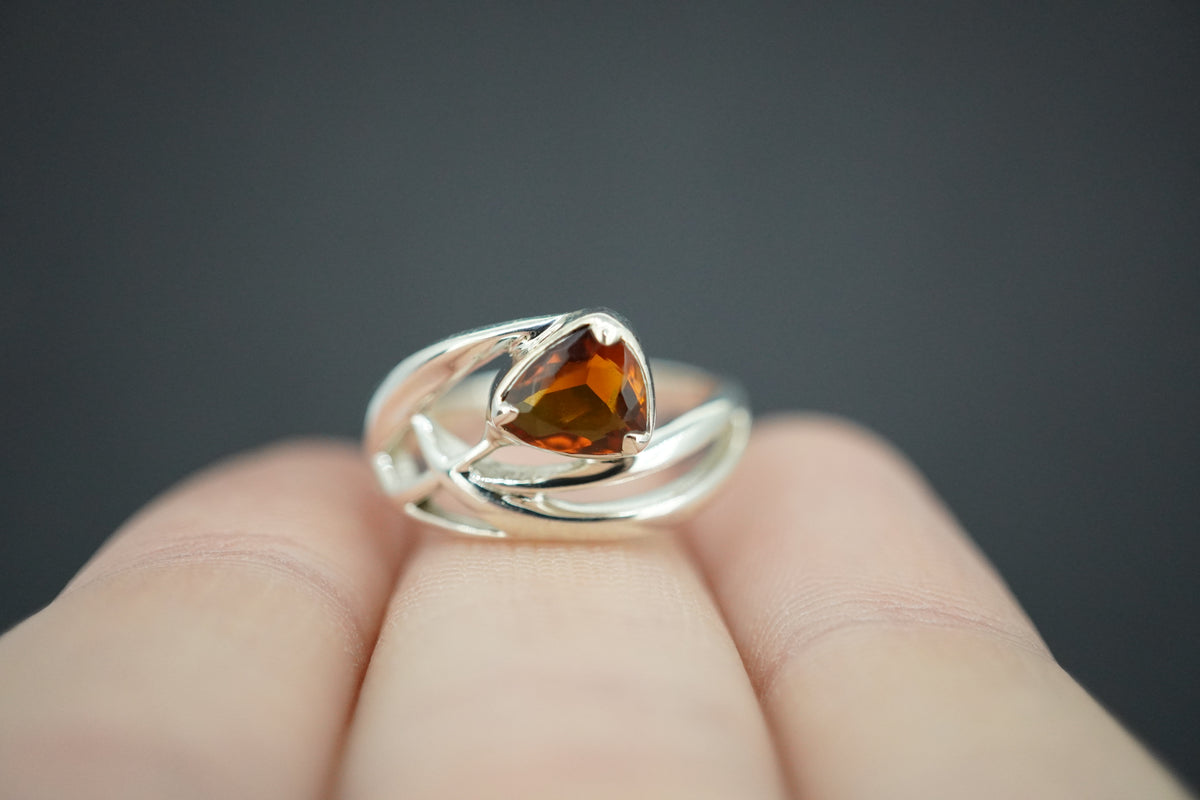 Citrine Sterling Silver Celtic Ring