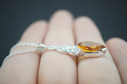 Citrine Sterling Silver Celtic Drop Pendant
