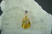 Citrine Sterling Silver Drop Pendant