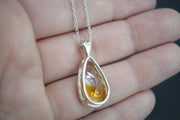 Citrine Sterling Silver Drop Pendant