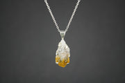 Citrine Sterling Silver Medium Drop Pendant