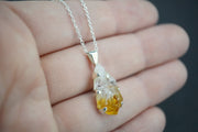 Citrine Sterling Silver Medium Drop Pendant