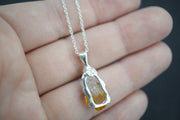 Citrine Sterling Silver Medium Drop Pendant