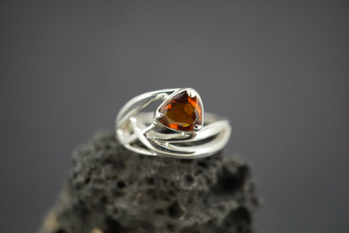Citrine Sterling Silver Celtic Ring