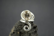Cairngorm Quartz Sterling Silver Swirl Ring