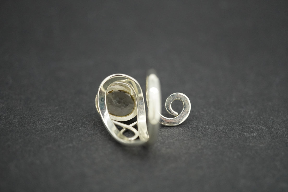Cairngorm Quartz Sterling Silver Swirl Ring