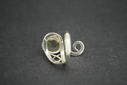 Cairngorm Quartz Sterling Silver Swirl Ring