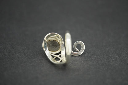 Cairngorm Quartz Sterling Silver Swirl Ring