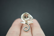 Cairngorm Quartz Sterling Silver Swirl Ring