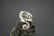 Cairngorm Quartz & Garnet Sterling Silver Swirl Ring