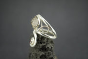 Cairngorm Quartz & Garnet Sterling Silver Swirl Ring