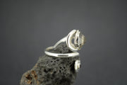Cairngorm Quartz & Garnet Sterling Silver Swirl Ring