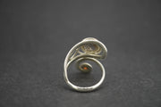 Cairngorm Quartz & Garnet Sterling Silver Swirl Ring