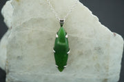 Canadian Jade Sterling Silver Marquise Pendant
