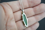 Canadian Jade Sterling Silver Marquise Pendant