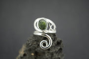 New Zealand Jade Sterling Silver Swirl Ring