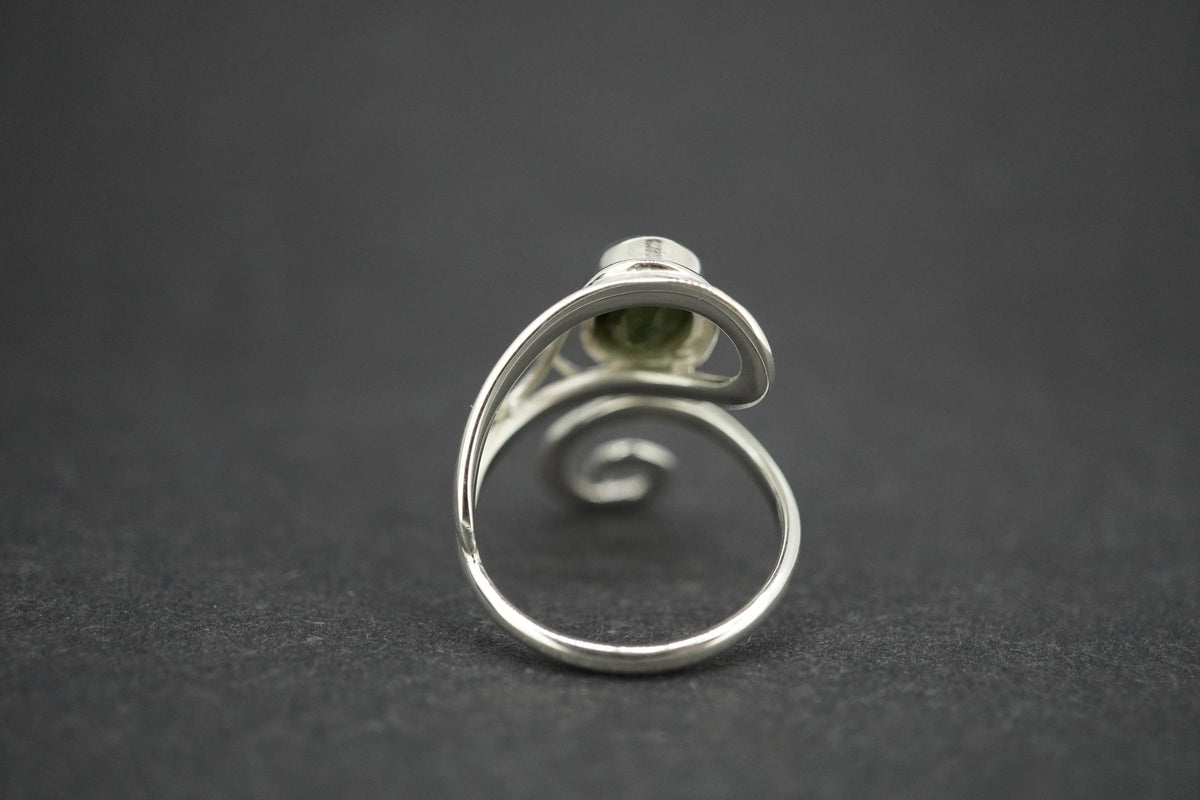 New Zealand Jade Sterling Silver Swirl Ring