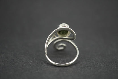 New Zealand Jade Sterling Silver Swirl Ring