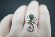 New Zealand Jade Sterling Silver Swirl Ring