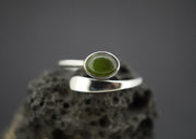 New Zealand Jade Sterling Silver Wire Ring