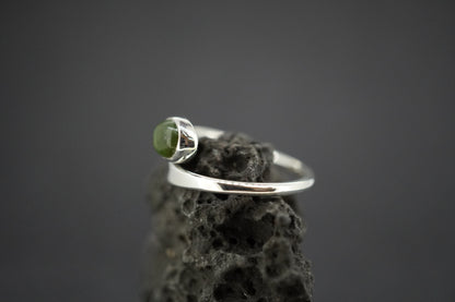 New Zealand Jade Sterling Silver Wire Ring