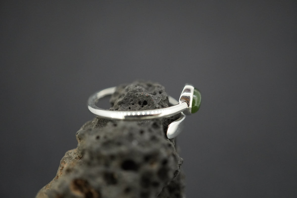 New Zealand Jade Sterling Silver Wire Ring