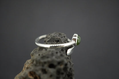 New Zealand Jade Sterling Silver Wire Ring