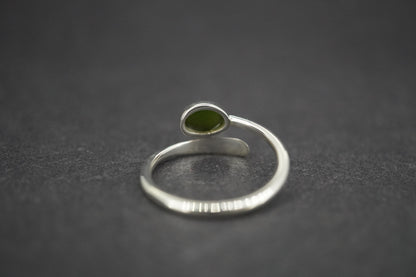 New Zealand Jade Sterling Silver Wire Ring