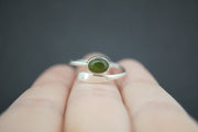 New Zealand Jade Sterling Silver Wire Ring