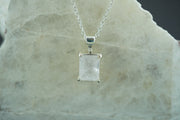 Kingdom 'Diamond' Sterling Silver Rectangular Pendant