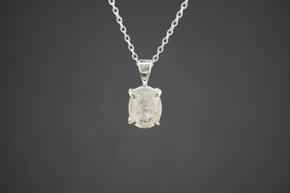 Kingdom 'Diamond' Sterling Silver Oval Pendant