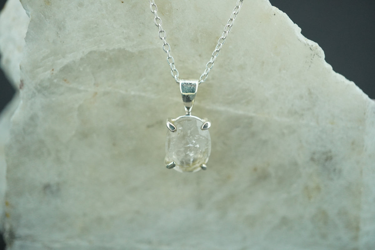Kingdom 'Diamond' Sterling Silver Oval Pendant