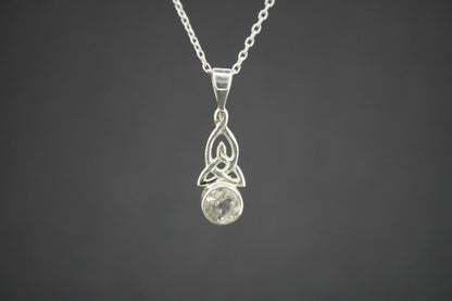 Kingdom 'Diamond' Sterling Silver Celtic Drop Pendant