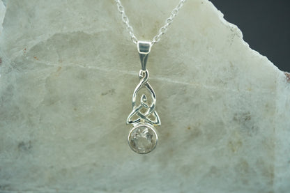 Kingdom 'Diamond' Sterling Silver Celtic Drop Pendant