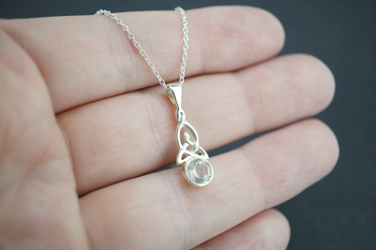 Kingdom 'Diamond' Sterling Silver Celtic Round Pendant