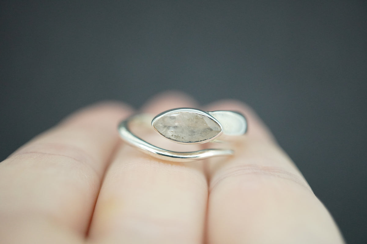 Kingdom 'Diamond' Sterling Silver Snake Marquise Ring