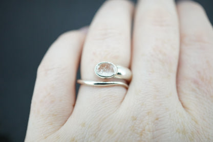 Kingdom 'Diamond' Sterling Silver Snake Oval Ring